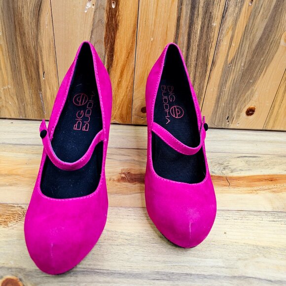 Big Buddha Jane Hot Pink Platform Heels - Picture 3 of 7